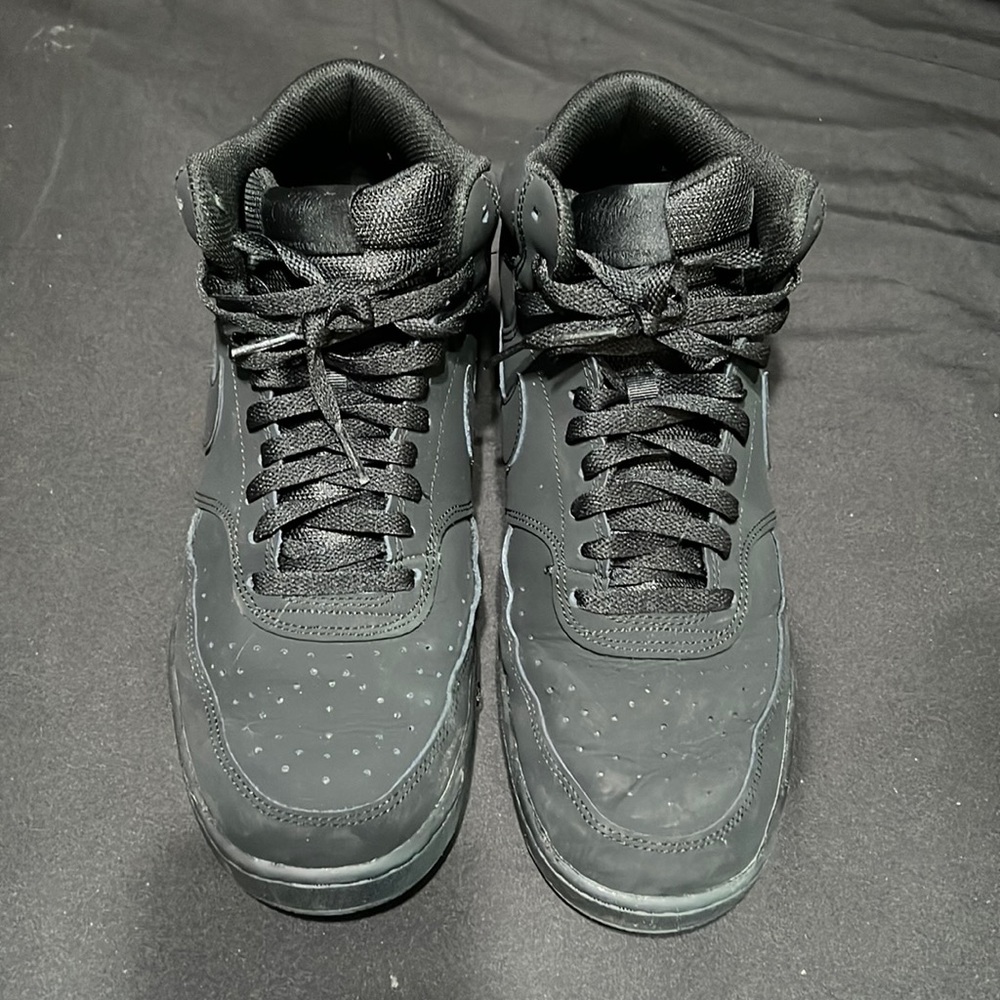 Nike Men's Court Vision Mid All Black Sneaker Shoes - Size 10.5 - #CU6620-001